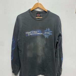 Vintage Harley-Davidson Charlottetown Canada Black Long Sleeve Shirt